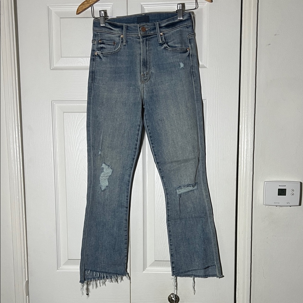MOTHER Jeans The Insider Step Crop Fray Size 24